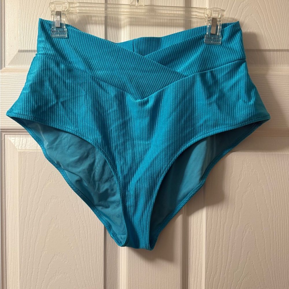 Aerie Black High-Waisted Crossover Bikini Bottom